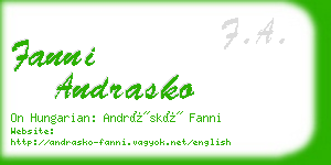 fanni andrasko business card